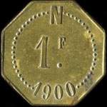 Jeton N - 1900 - 1 franc � localiser - avers