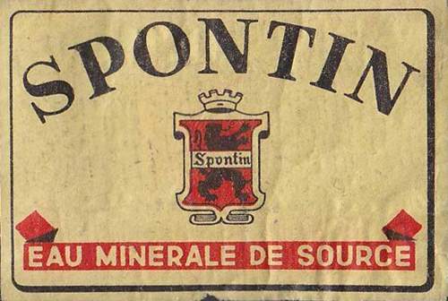 Publicit� sur boite d'allumettes pour Spontin - Eau min�rale de source