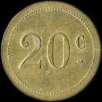 Jeton R�gence - 20 centimes - � localiser - revers