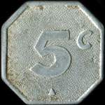 Jeton SAEF - 5 centimes � localiser - revers