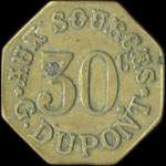 Jeton Aux Sources - G. Dupont 30 centimes à localiser (revers avec grènetis) - avers
