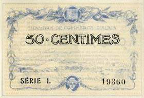 Billet de la Chambre de Commerce d'Alais (Al�s) - 50 centimes - Autorisation Minist�rielle du 16 ao�t 1915 - s�rie L