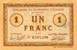 Billet de la Chambre de Commerce d'Amiens - 1 franc 1915 - inscription au dos sur 3 lignes et signature du Pr�sident Patte