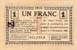 Billet de la Chambre de Commerce d'Amiens - 1 franc 1915 - inscription au dos sur 3 lignes et signature du Pr�sident Patte