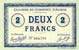 Billet de la Chambre de Commerce d'Amiens - 2 francs 1915 inscription au dos sur 2 lignes et AMD en noir