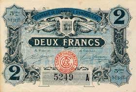Billet de la Chambre de Commerce d'Angoul�me - 2 franc - d�lib�ration du 11 avril 1917 - 5�me s�rie - avec lettre A