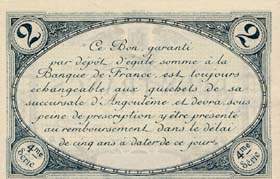 Billet de la Chambre de Commerce d'Angoul�me - 2 francs - 4�me s�rie avec texte au verso avec guillemets - sp�cimen annul�