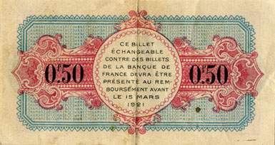 Billet de la Chambre de Commerce d'Annecy - 50 centimes - délibération du 24 octobre 1917 - R.2e série - série 406 - numéro 6,041