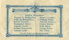 Billet de la Chambre de Commerce d'Annonay - 50 centimes avec 2 num�ros manuscrits
