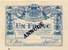 Billet de la Chambre de Commerce d'Annonay - 1 franc - délibération du 31 août 1914 - spécimen annulé