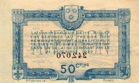 Billet de la Chambre de Commerce de l'Aveyron (Rodez et Millau) - 50 centimes - d�lib�ration du 30 novembre 1921 - s�rie 5