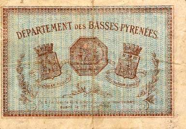 Billet de la Chambre de Commerce de Bayonne - 1 franc - 50 centimes - délibération du 22 mai 1916