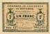 Billet de la Chambre de Commerce de Bayonne - 1 franc - 1 franc - délibération du 19 mai 1917 - série 12