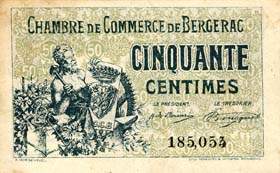 Billet de la Chambre de Commerce de Bergerac - 50 centimes - 10 septembre 1921