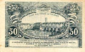 Billet de la Chambre de Commerce de Bergerac - 50 centimes - 10 septembre 1921