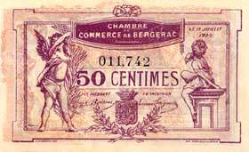 Billet de la Chambre de Commerce de Bergerac - 50 centimes - 12 juillet 1920