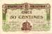 Billet de la Chambre de Commerce de Bergerac - 50 centimes - 5 ao�t 1918