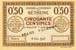 Billet de la Chambre de Commerce de B�thune - 50 centimes - 4 octobre 1915 - sp�cimen
