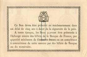Billet de la Chambre de Commerce de B�thune - 1 franc - 4 octobre 1915 - sp�cimen