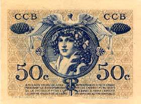 Billet de la Chambre de Commerce de Bordeaux - 50 centimes �mission en 1921 - remboursables avant le 31 d�cembre 1926