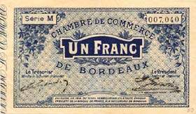 Billet de la Chambre de Commerce de Bordeaux - 1 franc �mission de 1914