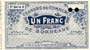 Billet de la Chambre de Commerce de Bordeaux - 1 franc �mission de 1914 - 2�me s�rie U - sp�cimen