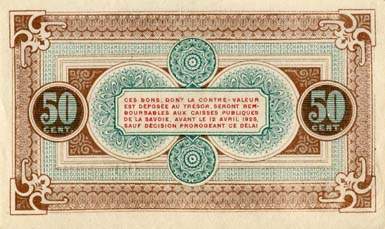 Billet de la Chambre de Commerce de Chamb�ry - 50 centimes - d�lib�ration du 12 avril 1920 - s�rie A 101 - n� 2541