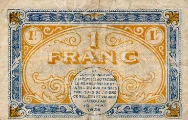 Billet de la Chambre de Commerce de Chateauroux - 1 franc - 10 mai 1920