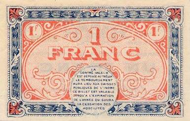 Billet de la Chambre de Commerce de Chateauroux - 1 franc - 2 d�cembre 1918