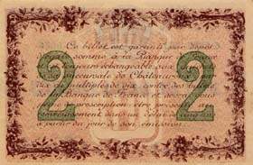 Billet de la Chambre de Commerce de Chateauroux - 2 francs - 6 avril 1915 - lettre C