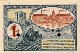 Billet de la Chambre de Commerce de Corbeil (Commune aux Arrondissements de Corbeil & d'Etampes) - 1 franc - d�lib�ration du 16 f�vrier 1920 - sp�cimen annul�