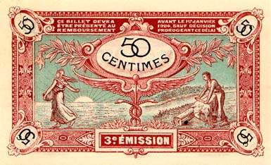 Billet de la Chambre de Commerce des Deux-S�vres (Niort) - 50 centimes - d�lib�ration du 13 novembre 1920 - 3�me �mission
