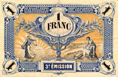 Billet de la Chambre de Commerce des Deux-S�vres (Niort) - 1 franc - d�lib�ration du 13 novembre 1920 - 3�me �mission