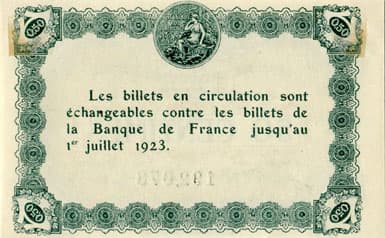 Billet de la Chambre de Commerce d'Epinal - 50 centimes - d�lib�ration du 29 mai 1920 - num�ro 192,078 - num�rotation noire
