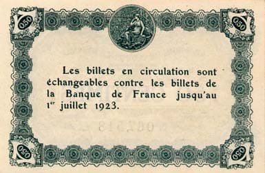 Billet de la Chambre de Commerce d'Epinal - 50 centimes - d�lib�ration du 29 mai 1920 - num�ro 067,518 - num�rotation noire