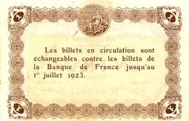Billet de la Chambre de Commerce d'Epinal - 1 franc - d�lib�ration du 29 mai 1920 - num�rotation noire