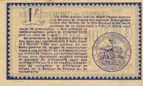 Billet de la Chambre de Commerce de Foix - 1 franc - d�lib�ration du 2 f�vrier 1915 - imprimeur Cassan Ain�