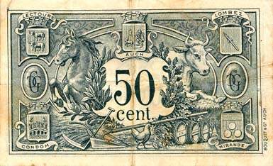 Billet de la Chambre de Commerce du Gers - 50 centimes - d�lib�ration du 16 d�cembre 1916
