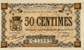 Billet de la Chambre de Commerce de Granville - 50 centimes - d�lib�ration du 19 juillet 1915 - chiffres de 4 mm
