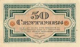 Billet de la Chambre de Commerce de Gray & Vesoul - 50 centimes - �mission du 24 novembre 1919 - sans filigrane - s�rie 18