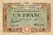 Billet de la Chambre de Commerce de Gray & Vesoul - 1 franc - d�lib�ration du 23 d�cembre 1921 - s�rie 131
