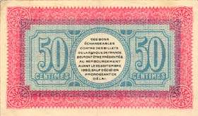 Billet de la Chambre de Commerce de Lure - 50 centimes - d�lib�ration du 25 septembre 1915 - sans filigrane