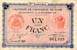Billet de la Chambre de Commerce de Lure - 1 franc - d�lib�ration du 16 d�cembre 1919
