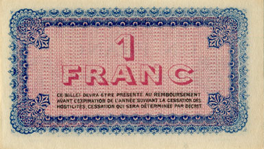 Billet de la Chambre de Commerce de Lyon - 1 franc - d�lib�ration du 27 mars 1918 - 6�me s�rie - n� 0,995