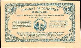 Billet de la Chambre de Commerce de Marseille - 50 centimes - délibération du 5 novembre 1915