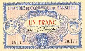 Billet de la Chambre de Commerce de Marseille - 1 franc - délibération du 5 juin 1917