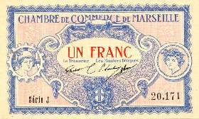 Billet de la Chambre de Commerce de Marseille - 1 franc - d�lib�ration du 5 juin 1917