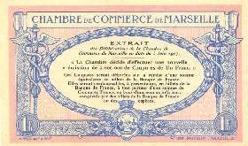 Billet de la Chambre de Commerce de Marseille - 1 franc - délibération du 5 juin 1917