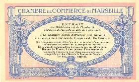 Billet de la Chambre de Commerce de Marseille - 1 franc - d�lib�ration du 5 juin 1917