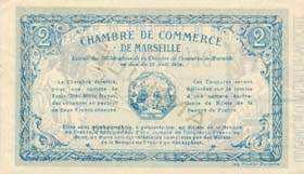 Billet de la Chambre de Commerce de Marseille - 2 francs - d�lib�rations du 12 ao�t 1914 - sp�cimen - s�rie U - n�00,000